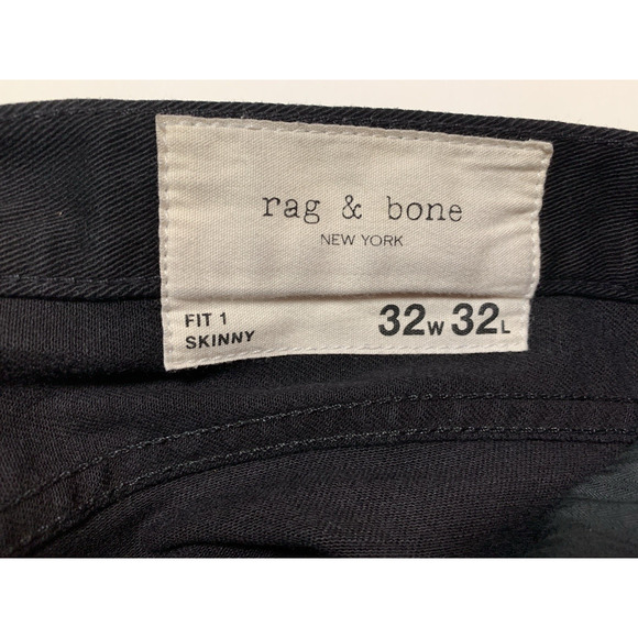 Rag & Bone Men's Size 32x32 JEANS - The Skinny Twill Pants in Black - Picture 9 of 9